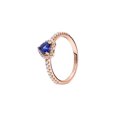 thumbnail image 2 of Anillo de plata de ley S925 con circonitas en forma de corazón y color azul pálido y verde, 2 of 5
