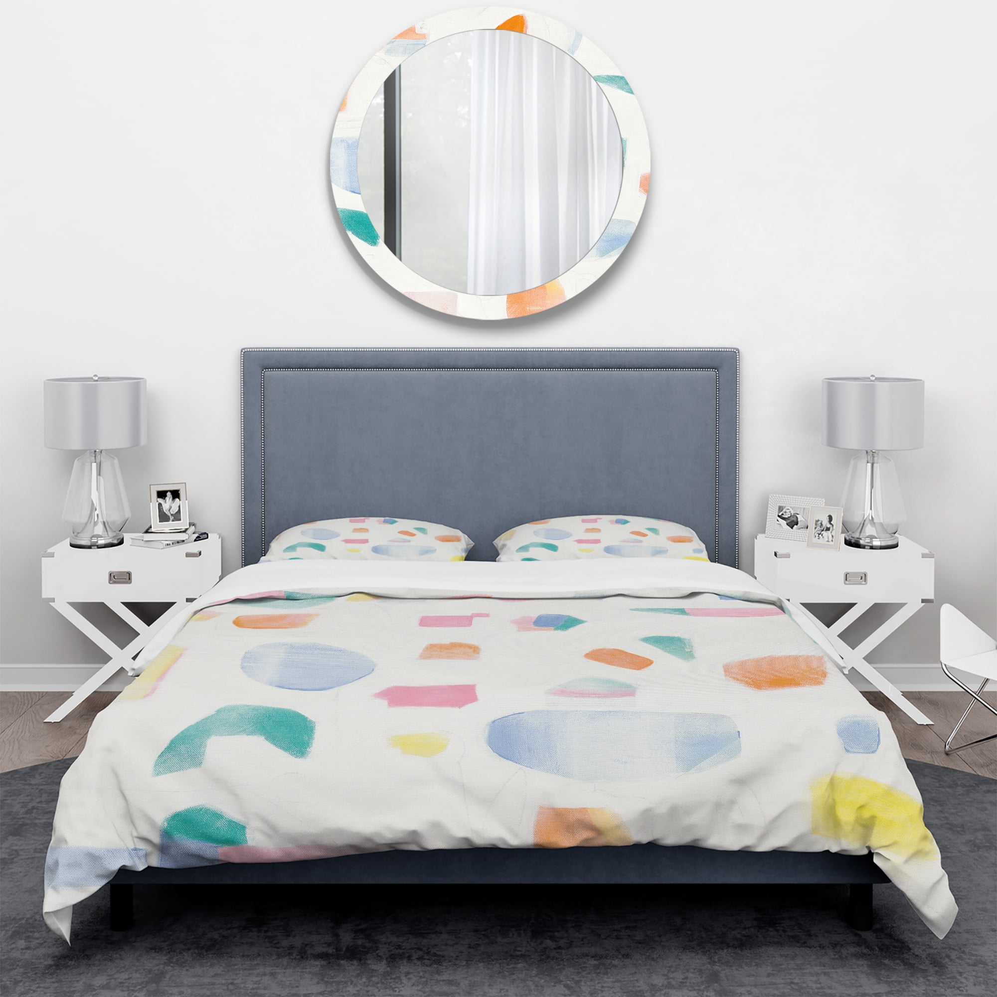 Designart 'Joy Geometric Simple' Geometric Duvet Cover Set