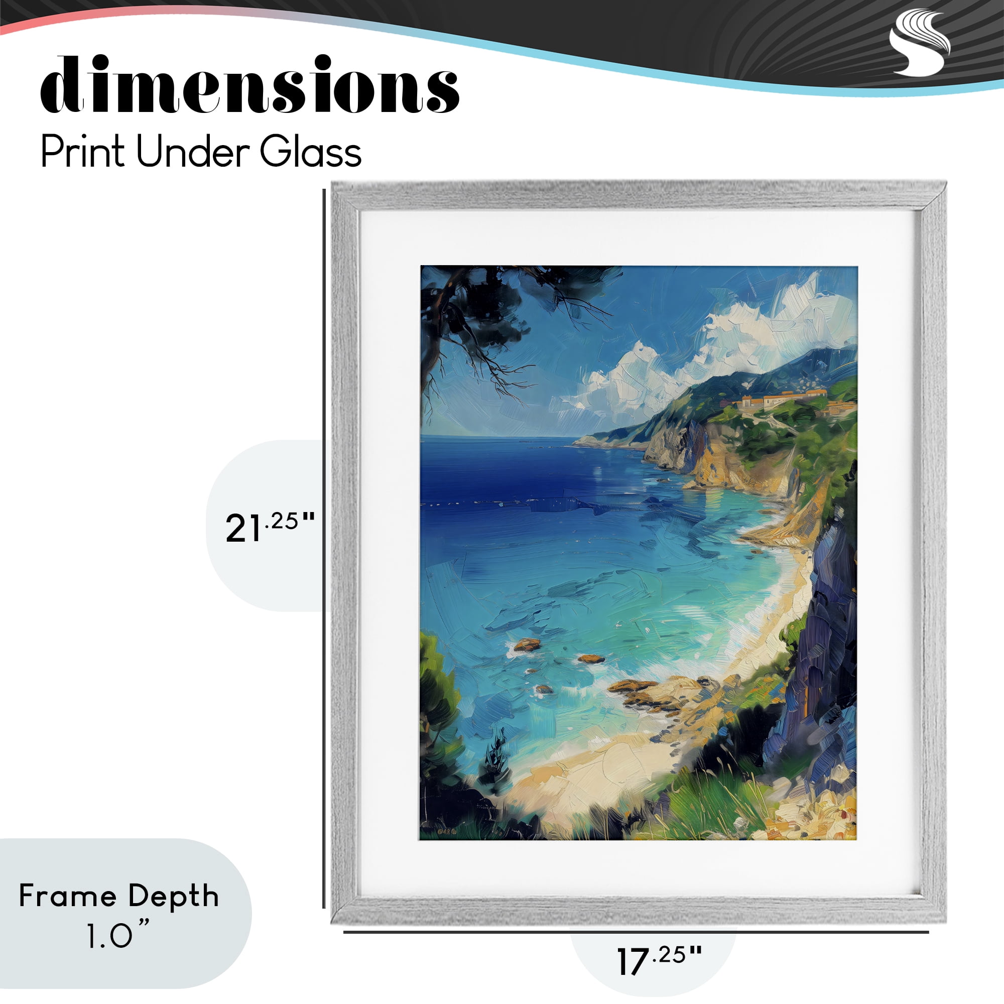 Stupell Industries View of Ocean Retreat Gray Framed Print Under Glass, design by Creative Studio