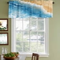 thumbnail image 3 of Blue Beach Coastal Curtain Valances for Windows, Kitchen Valance Window Treatments Panel 2 Pack, Ocean Summer Seaside Nautical Rod Pocket Short Curtains for Bathroom Bedroom 60 x 18 Inch, 3 of 8