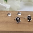 thumbnail image 2 of Cubic Zirconia Art Beautifull Round Stud Earring Silver Oxidised Stud Vintage Jewel Art Gift Solid 925 Gift for Her, 2 of 6