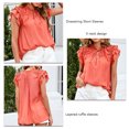 thumbnail image 1 of Drawstring Shirt Stylish Elegant Casual Polyester Ruffle Sleeve Blouse  for Beach Party ANGGREK Otros, 1 of 6
