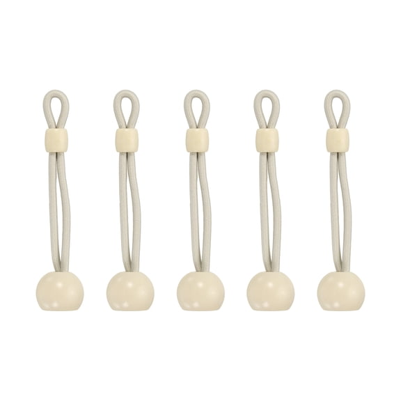 Uxcell 5 Pcs Ball Bungee Cords, 3 Inch Universal Roller Shade Tie Downs Replacement Parts Weather Resistance for Indoor/Outdoor Sunshade, Exterior Blinds, Sun Shades, Beige