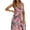 Pink, variant on Women's Floral Print Surplice Spaghetti Strap Maxi Dress 100% Polyester Lightweight Flowing Summer Everyday Elegant