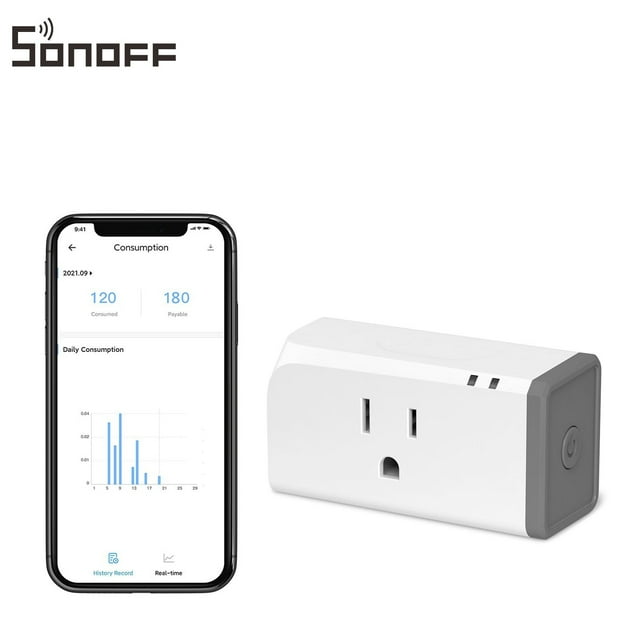 SONOFF Wifi Smart Plug Works with Alexa Google Home Voice Control , with Energy Monitoring WiFi Mini Smart Outlet S31 1 Packs