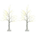 thumbnail image 1 of Patiojoy Artificial White Birch Tree 2ft Pre-lit Tabletop Christmas Tree w/ 24 Battery-operated Warm White LED Lights, 1 of 9