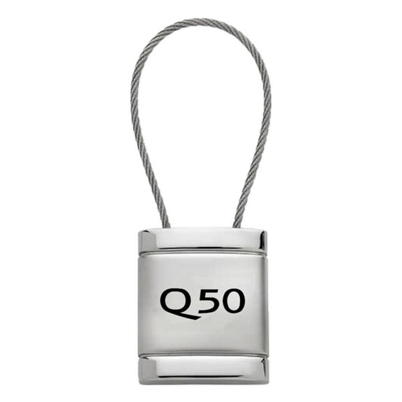 Infiniti Q50 Satin Chrome Cable Key Ring (Silver)