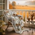 thumbnail image 6 of Fall Pumpkin Flannel Throw Blanket, Soft Warm Flannel Sherpa Fleece Throws Pumpkins Leaves Blankets for Sofa Bed Chair, Cozy Autumn Boho Throw Blankets Farmhouse Thanksgiving Home Decor, 50"x60", 6 of 6
