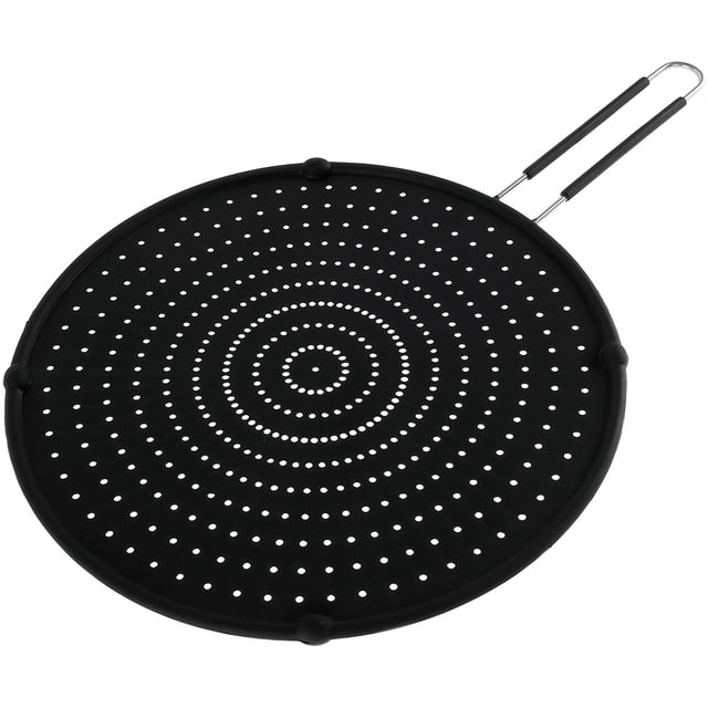 Muyoka Pantallas antisalpicaduras Pantalla de cocina de silicona de 13 pulgadas Cubierta de sartén con mango plegable Aislamiento térmico multiusos Protección contra salpicaduras Alfombrilla de enfria Muyoka Hogar