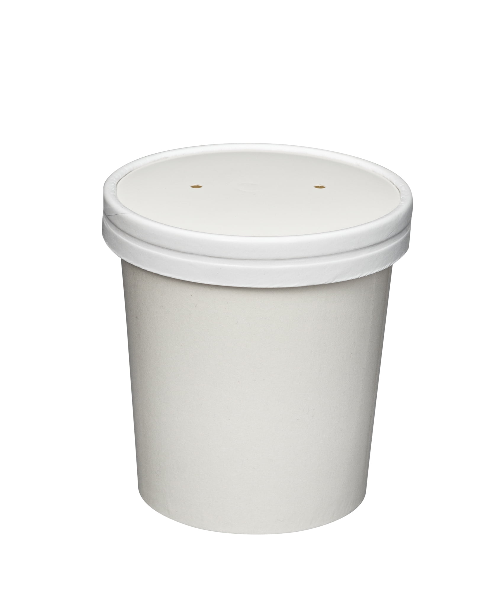  Comfy Package 16 oz. Paper Containers With Vented Lids, To Go  Hot Soup Bowls, Disposable Ice Cream Cups, White - 25 Sets : Health &  Household
