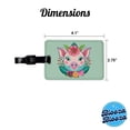 thumbnail image 3 of Pig Head Floral Flowers Faux Leather Travel Luggage Tag, 3 of 7