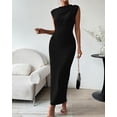 thumbnail image 6 of BTFBM Women's Ruched Bodycon Dress Summer Casual Sleeveless Lightweight Back Slit Elegant Club Party Cocktail Maxi Dresses, 6 of 9