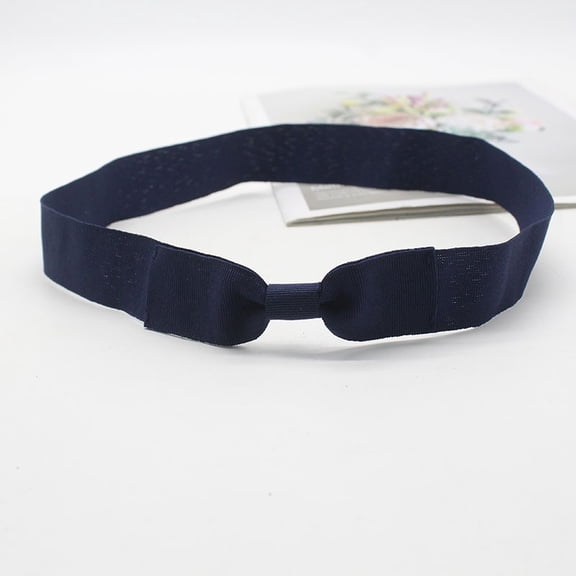Zhuge 2-Pack M Size (56-59cm) Elastic Bow Tie Hat Bands, Stretchable Adjustable Headwear Accessories for Men & Women,Dark Blue