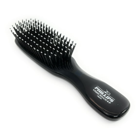 Phillips Light Touch 8-P Purse Size Hair Brush Light Touch 8 Twin Beaded Nylon Bristles 8-Rows Black 1 Pc.