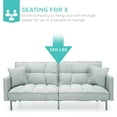 thumbnail image 3 of Best Choice Products Convertible Living Room Linen Fabric Tufted Split-Back Futon Sofa w/ 2 Pillows - Light Gray, 3 of 7
