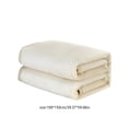 thumbnail image 3 of Beige Solid Color Flannel Fleece Blanket, Super Soft Thickened Polyester With Fine Sewing, Lightweight Warmth For Bedroom Decor, Couch Cover, And Gift Giving, 39.37X59.06In 0.661Lb, 3 of 7