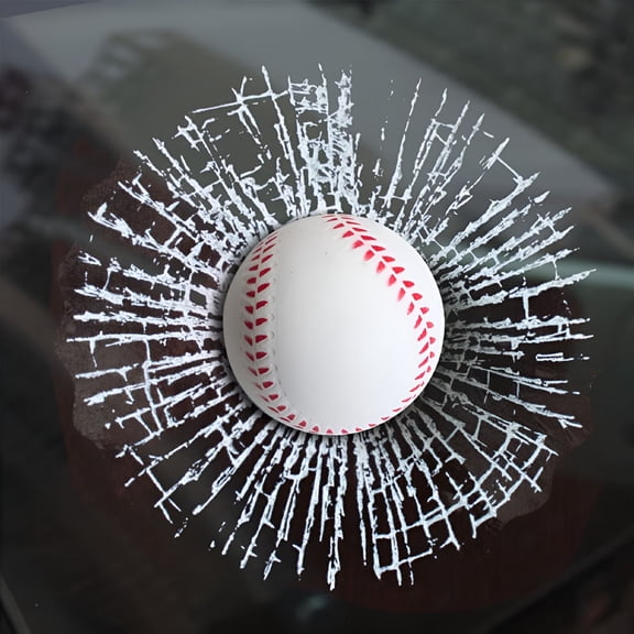 CCOCC 3D Simulation Baseball Break Glass Car Window Sticker
