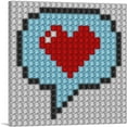 thumbnail image 1 of ARTCANVAS Heart Word Bubble Emoticon Jewel Pixel Canvas Art Print - Size: 18" x 18" (1.50" Deep), 1 of 9