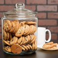 thumbnail image 2 of Glass Cookie Candy Penny Jar with Glass Lid, 1 Gallon Old Fashioned Clear Round Storage Container, 2 of 2
