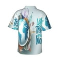 thumbnail image 3 of Balery Let's go Travel Print Men's Hawaiian Shirts Short Sleeve Beach Shirt Relaxed Fit Vacation Button Down Shirts-Large, 3 of 9