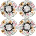 thumbnail image 2 of Shower Caps,White Sunflower Colorful Flower Pattern Waterproof Shower Cap for Women 4 Pieces,Double Reusable Hair Cover for Shower PEVA Elastic Stretch Hem, 2 of 7