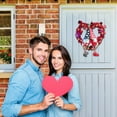 thumbnail image 4 of Product Category Door Hanging Decoration - Front Door Wreath for Valentine’s Day with Heart Shape Plaid Bow Handmade Decoration for Home Wedding Anniversary, 4 of 5