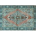 thumbnail image 1 of Ahgly Company Indoor Rectangle Medallion Light Blue Traditional Area Rugs, 2' x 4', 1 of 4