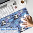 thumbnail image 4 of Long Mouse Pads for Desk,Blue Soccer Themed Pattern Desk Mats on Top Of Desks, Desk Mouse Pad Extra Large with 3mm Non-Slip Base and Stitched Edge for Gaming,Office,Work,Home 31.5"x11.8", 4 of 6