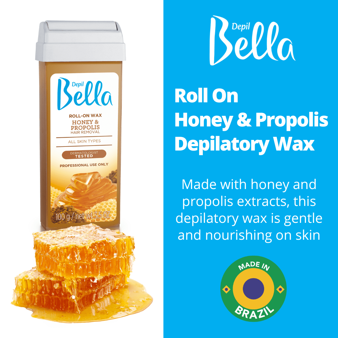 Depil Bella Roll-On Honey with Propolis Wax Cartridges 3.52Oz (10 Units Offer)