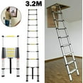 thumbnail image 2 of 10 FT Aluminum Telescoping Ladder Extension Ladder Anti-Slip Rubber Feet Telescopic Locking Mechanism Compact Ladders for 330 Pound Capacity, 2 of 7