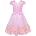 thumbnail image 3 of Flower Girl Dress Pink Floral Wedding Bridesmaid Party 6 Years, 3 of 8
