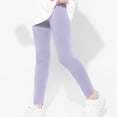 thumbnail image 5 of HAOTAGS 3 Pack Girls Cotton Leggings,High Waist Solid Color Casual Soft Leggings for Girls Clothes Purple 10 Years, 5 of 9