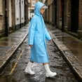 thumbnail image 2 of YUANxueke Boys Girls Raincoats EVA Long Sleeve Waterproof Hooded Jackets Casual Zipper Outwear Jackets for 3-14 Years, 2 of 8