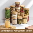 thumbnail image 2 of U Chef Frascos de Vidrio con Tapa, Set de 4 Frascos Herm&eacute;ticos de Vidrio para Alimentos, Recipientes de Avena con Tapas de Bamb&uacute;, Frascos con Tapa De Bamb&uacute; para Cocina, 2 of 6