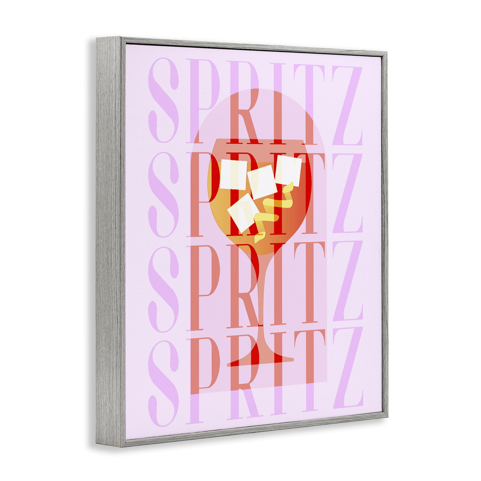 Retro Pastel Spritz Gray Framed Giclee Art, design by Lil' Rue