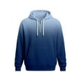 thumbnail image 3 of Valora Men Winter Outfit Knit Half Zip Hoodie Sweatshirt for Everyday Casual Wear – Lightweight Athletic Pullover with Front Pocket and Gradient Detail Blue L, 3 of 3