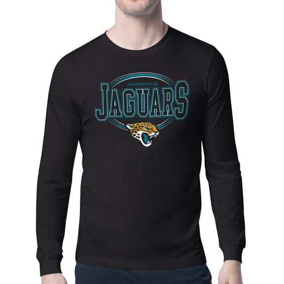 Men's Starter Black Jacksonville Jaguars Team Track Graphic Long Sleeve T-Shirt