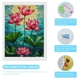 thumbnail image 3 of Diamond Art Kit for Adults, Lotus Blossoms Stained Glass Art Diamond Painting for Adults Beginners, 5D DIY Diamond Art Painting Kits, Colorful Diamond Painting Craft for Home Decor 12x16, 3 of 7