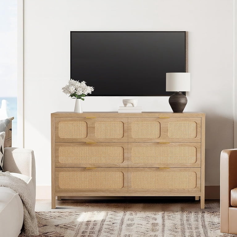 6-Drawer Rattan Dresser for Bedroom FarmhouseStorage Chest with Metal Handles, Vintage Organizer for Living Room, Hallway, Entryway - Walmart.com 6-Drawer Rattan Dresser for Bedroom FarmhouseStorage Chest with Metal Handles, Vintage Organizer for Living Room, Hallway, Entryway - Walmart.com