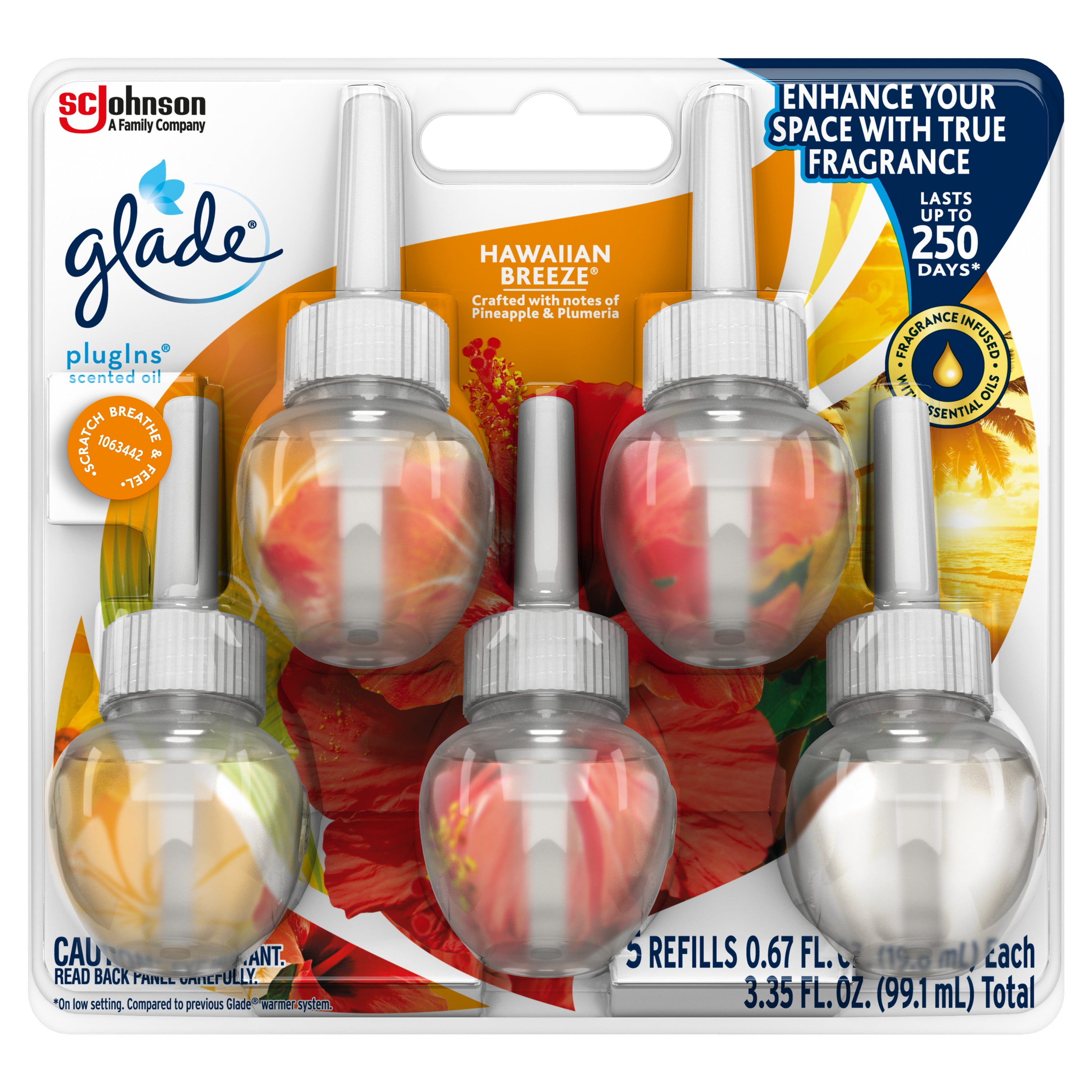Glade PlugIns Scented Oil Refill, Hawaiian Breeze, Essential Oil