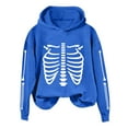 thumbnail image 2 of Skeleton Halloween Hoodies for Women 2025 Long Sleeve Funny Skeleton Graphic Hoodie Sweatshirt Pullover Tops, 2 of 5