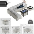 thumbnail image 7 of 8-Piece Patio Furniture Set, Outdoor Patio Furniture with 55,000 BTU Fire Pit Table, Thick Cushions, Modular Patio Sofa, Dual-Strand Wicker Rattan, Rust-Resistant Frame, Grey, 7 of 7