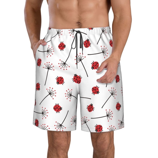 Fotbe Ladybug With Dandelion Trajes de Baño Estampados para Hombre, Shorts de Verano de Secado Rápido, Ropa de Playa, Bañadores-XX-Large