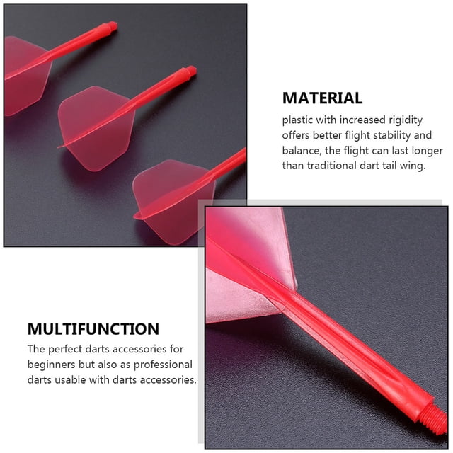 Phenofice 10 Pcs Fléchettes Rouges Vols et Arbres Combo avec Design de Verrouillage pour Utilisation Professionnelle de Fléchettes