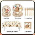 thumbnail image 2 of 51Pcs Capybara Party Plates Supplies - Cute Cartoon Capybara Party Tableware Decorations Animal Orange Paper Plates Napkins Forks Tablecloth for Kids Birthday Baby Shower, Serves 10 Guests, 2 of 4