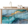 thumbnail image 2 of Marble Teal Cabinet Curtain 32"Wx55"L,Dustproof Pantry Door Curtain with Self Adhesive Tape,Modern Ink Painting Abstract Golden Art Tall Storage Cover Privacy Drape for Bathroom Kitchen Laundry Room, 2 of 9