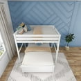 thumbnail image 4 of Max & Lily Solid Wood L-Shaped Full over Full Bunk Bed with Ladder on End, White, 4 of 7