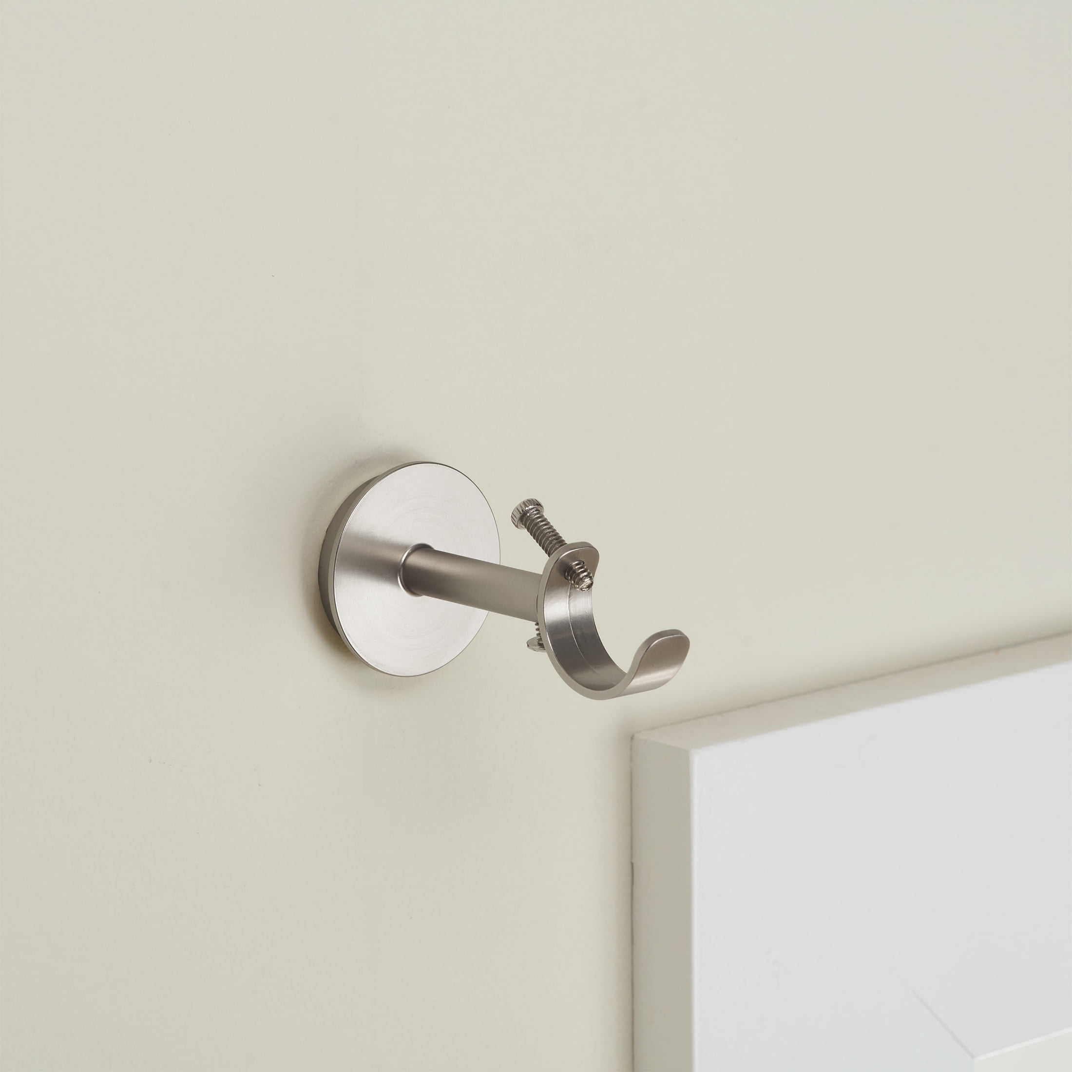 Better Homes & Gardens 1" Satin Nickel Adjustable Seamless Hidden Curtain Bracket, Set of 2