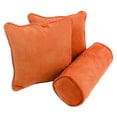 thumbnail image 1 of Double-corded Solid Microsuede Throw Pillows with Inserts (Set of 3) - Tangerine Dream, 1 of 1