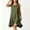 Army Green, variant on Ygbgbb Women's Solid Sleeveless Crew Neck Dress with Button Placket, Irregular Hem Casual Mini Dress Wine S